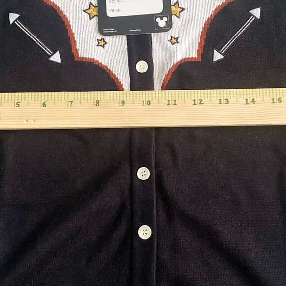NWT Disney/Unique Vintage Sweater Women's XL/1X Black Cowboy Boots/Stars Design - Picture 7 of 8